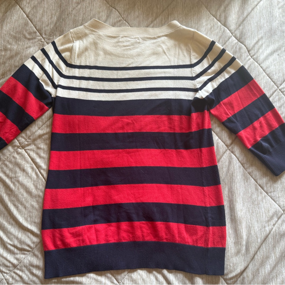RARE Shoshanna Red/Navy Striped Caroline Sweater L - Picture 4 of 7